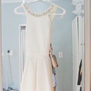 ALIYA White Fitted Dress